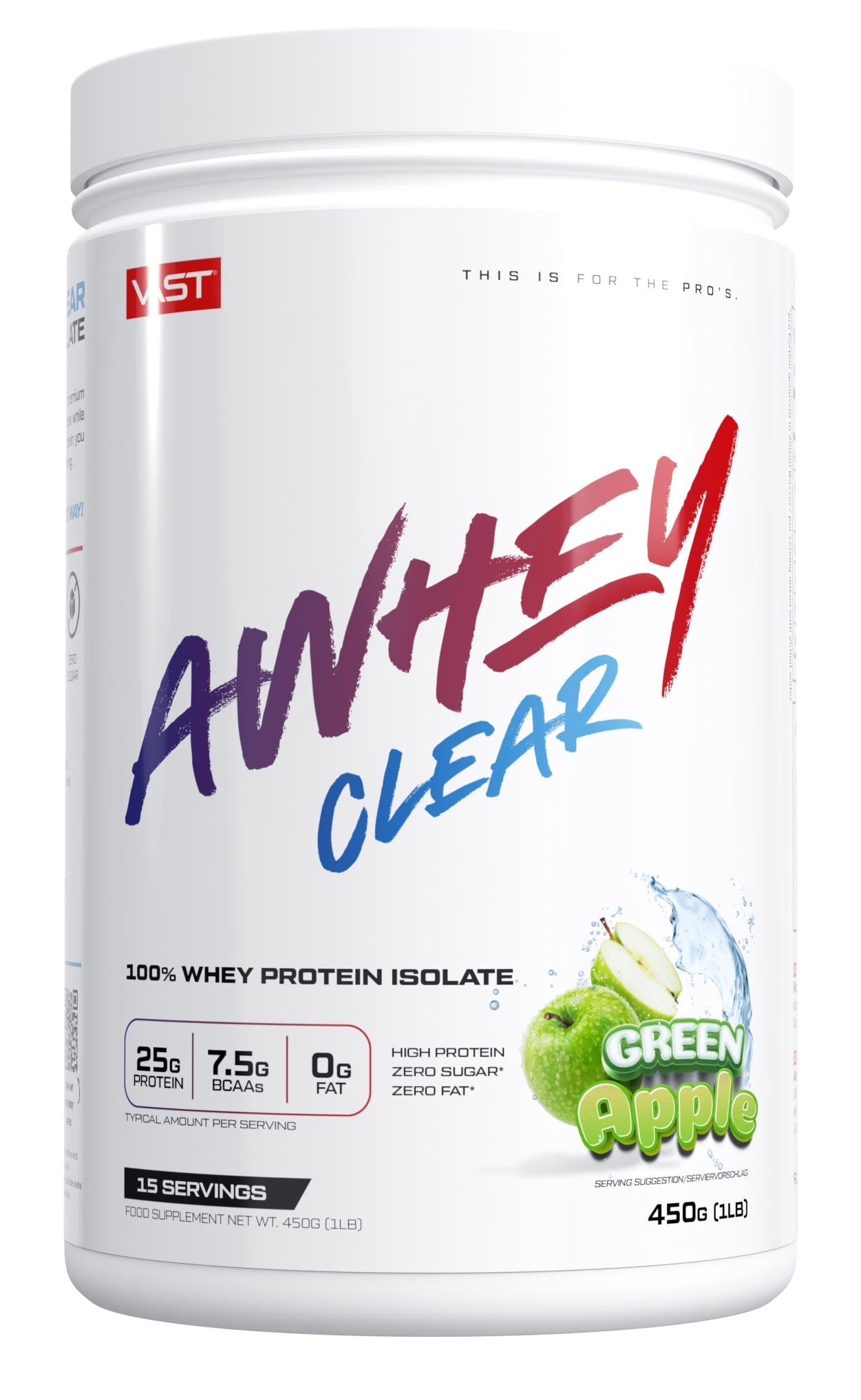 VAST Sports Whey Protein Apfel – glutenfrei, laktosefrei – 450 g
