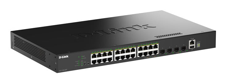 D-Link DGS-1530-28P/E – Managed Switch – 24×GbE, 4×SFP+, L2, PoE+ 370 W, 1U