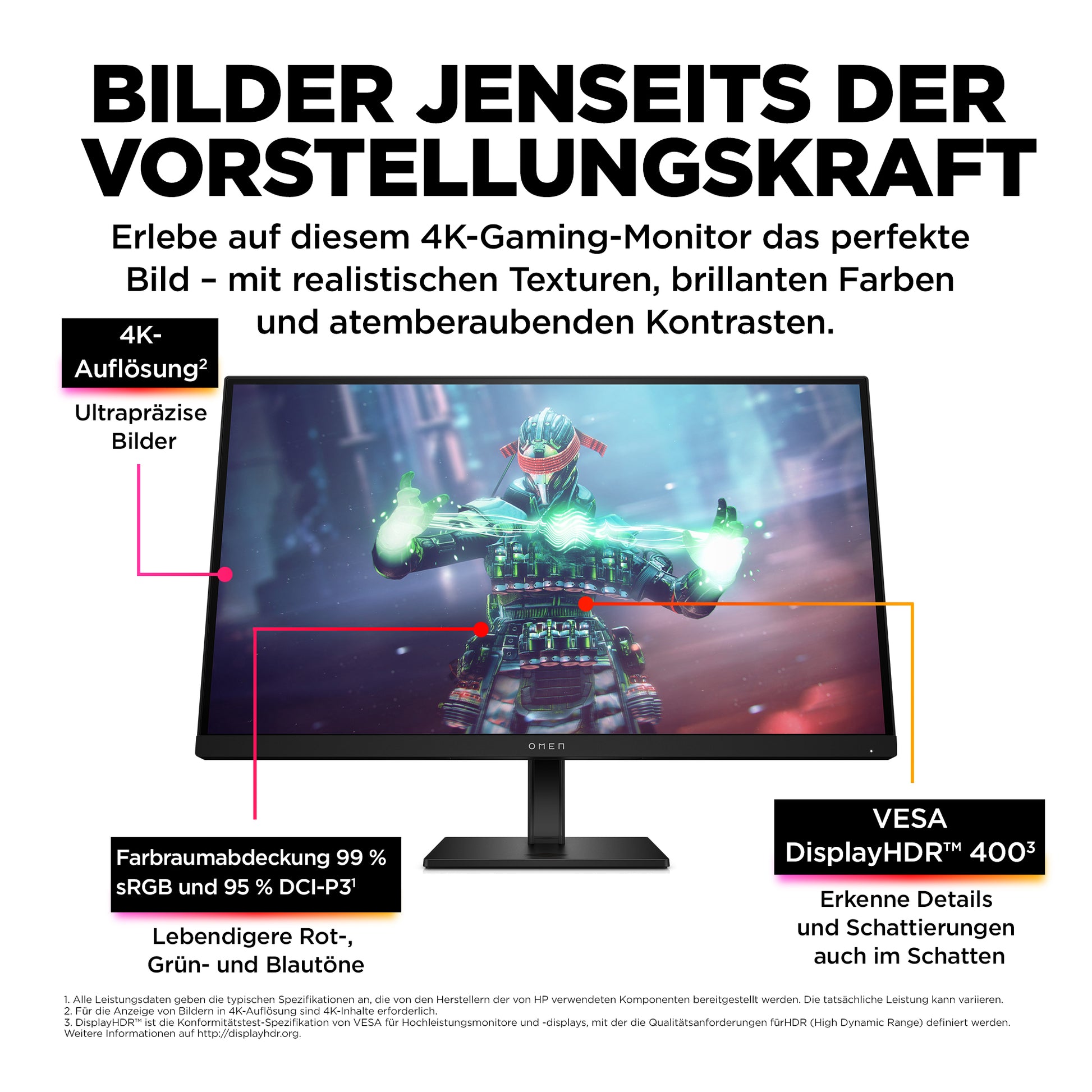 HP OMEN 27K – Monitor, 27", 3840 × 2160 (UHD 4K), 144 Hz