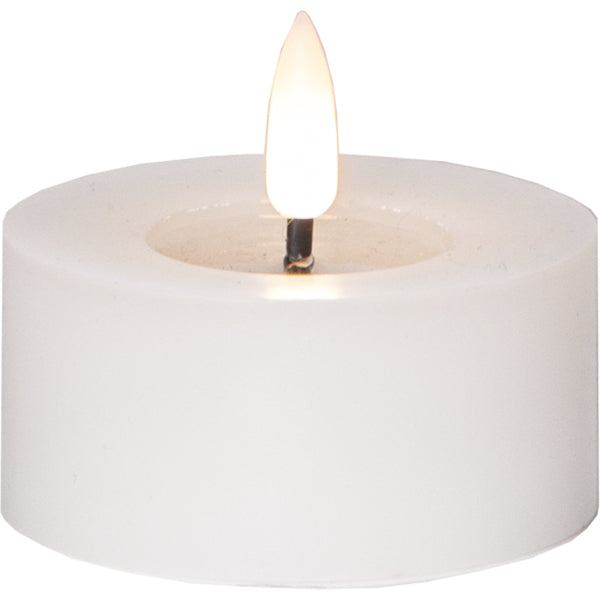 Star Trading LED-Teelicht – 2er Pack, 15 cm, 0,01 W, Warmweiss, Weiss, Timer
