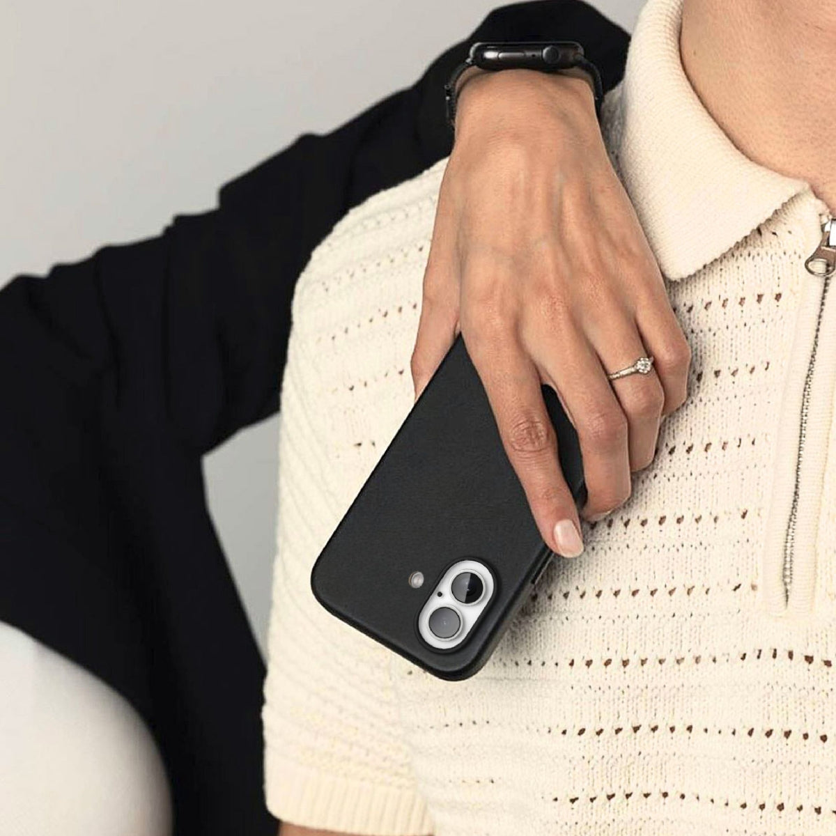 Vonmählen Backcover – für Apple iPhone 16, MagSafe, Leder, Schwarz