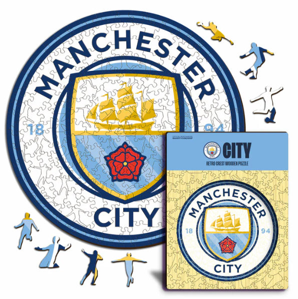Iconic Puzzles Puzzle Man City FC Logo – 150 Teile – 25 × 25 cm – ab 10 J. – Holz, mehrfarbig