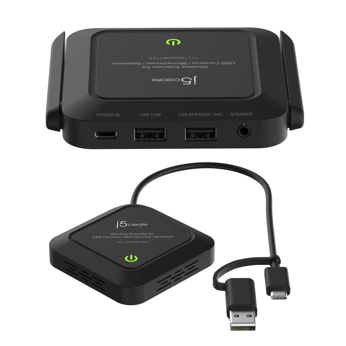 j5create JVW120-N – Drahtloser Extender – Verkabelt & Kabellos, USB-A/USB-C – für USB-C/USB-A-Ports