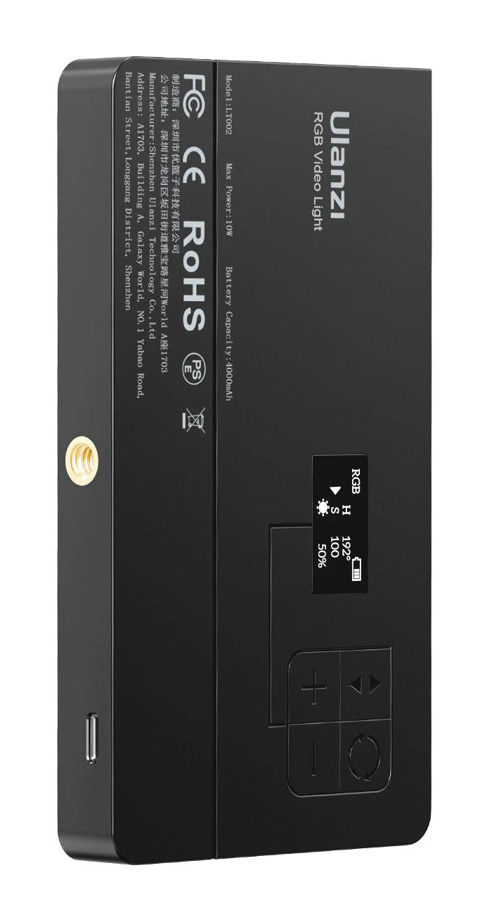Ulanzi LT-002 LED-Videolicht – 10 W, 2500–9000 K, CRI 95 – Schwarz