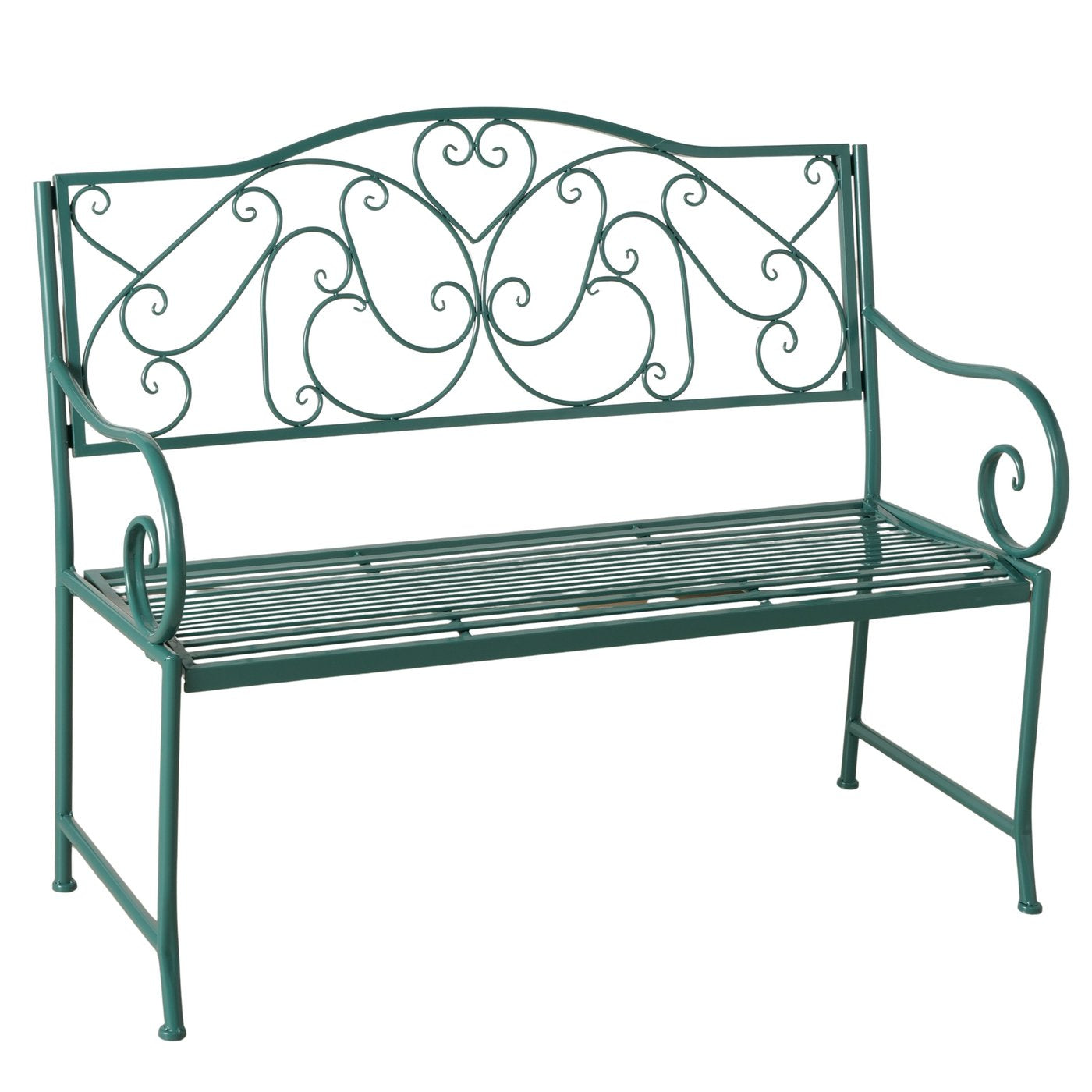 Boltze Louisa Gartenbank – B 115 × T 45 × H 98 cm – Metall, Grün – für Erwachsene und Kinder