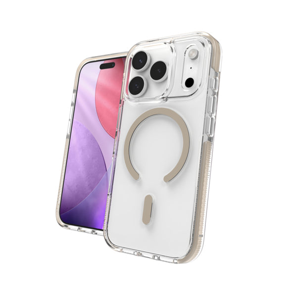 ZAGG Santa Cruz Snap Backcover – für Apple iPhone 17 Pro, MagSafe, Transparent/Titan, bis 4 m sturzsicher