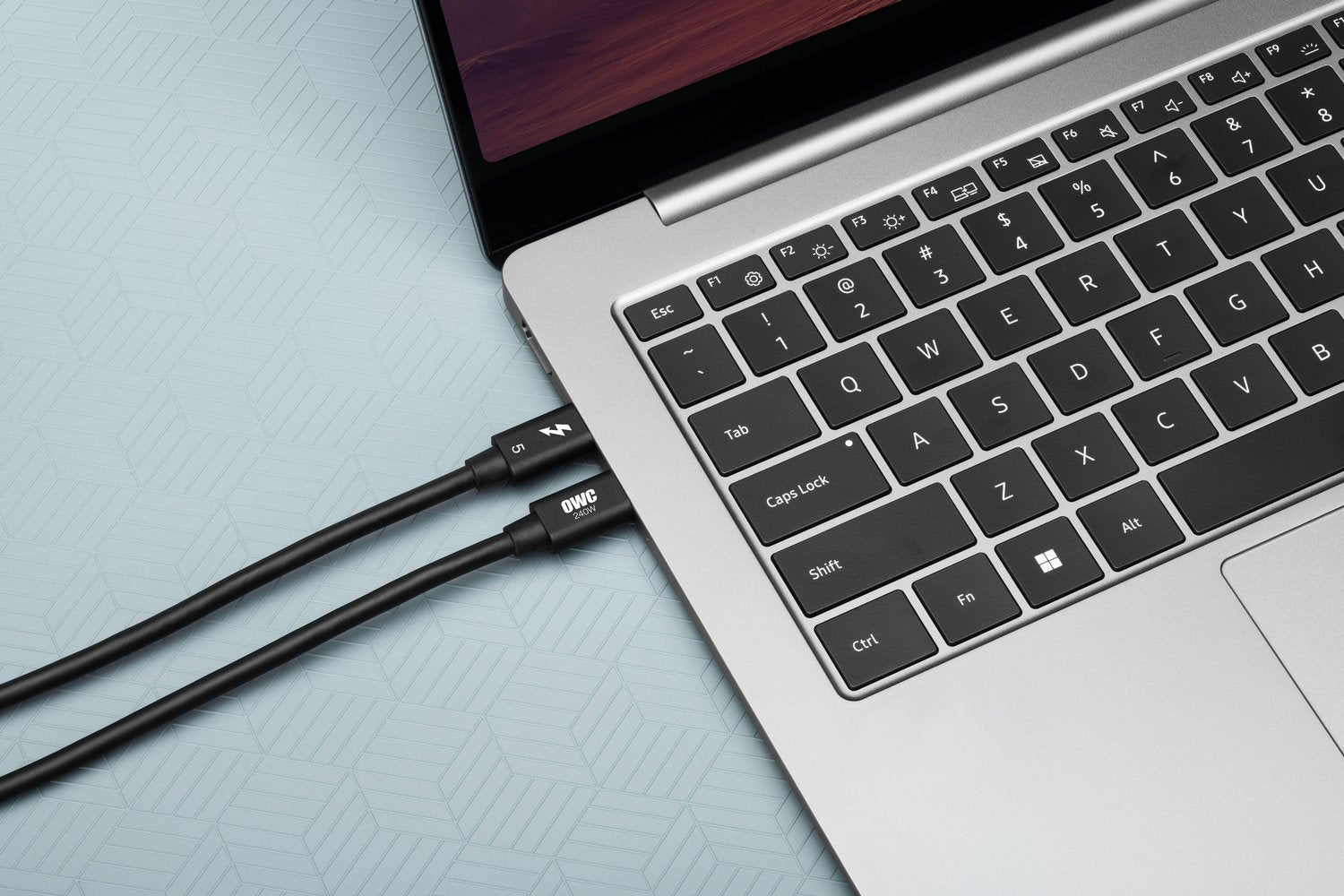 OWC Thunderbolt 5 (USB-C) Kabel – 120 Gbit/s – 0,3 m – PD 240 W – 8K – Schwarz