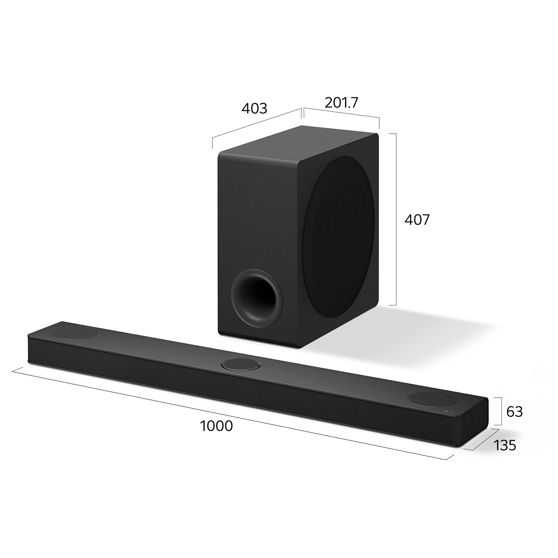 LG S80TY – Soundbar – 3.1.3, Dolby Atmos/DTS:X, mit Subwoofer, 480 W – Schwarz