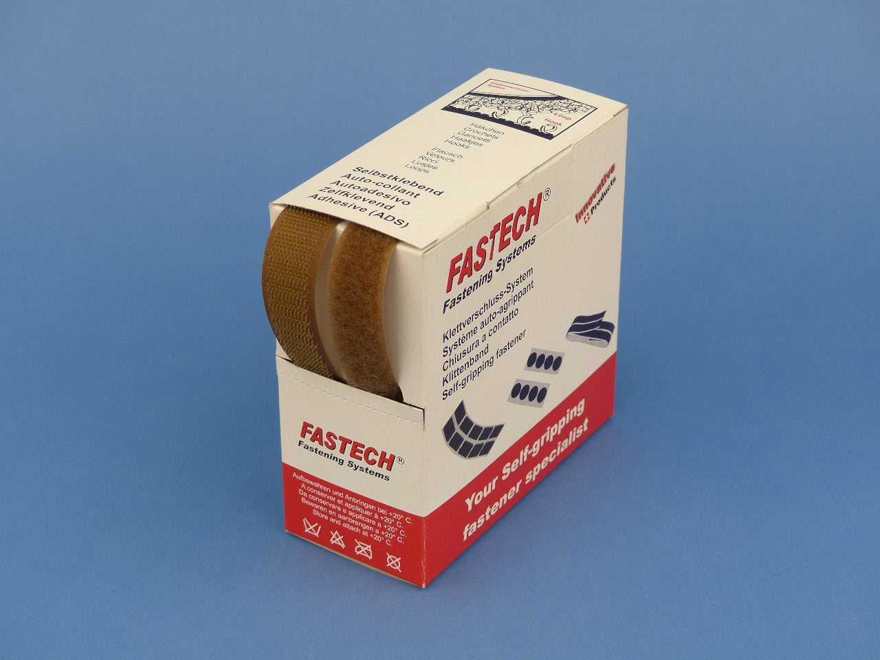 FASTECH Klettband 20 mm × 5 m – annähbar, Polyamid, Coffee