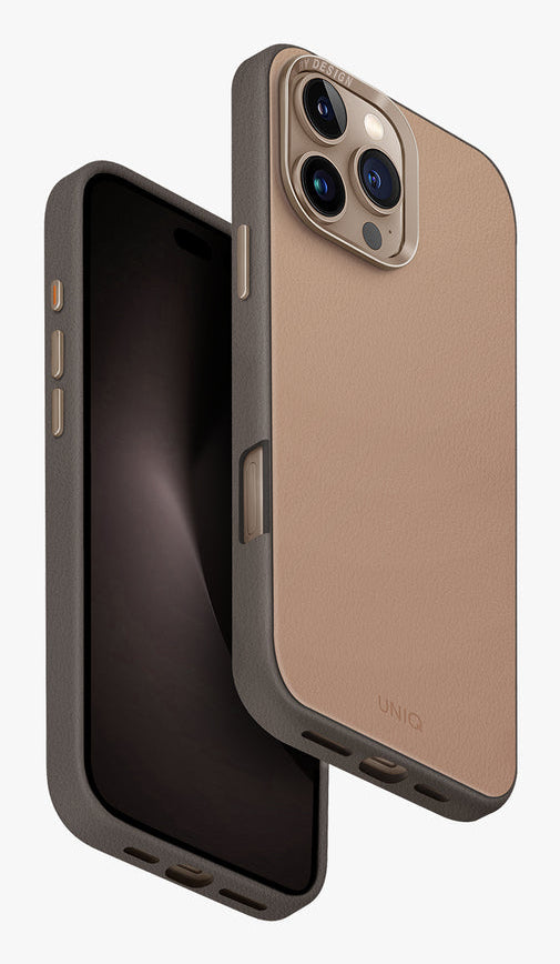 Uniq Backcover – für Apple iPhone 16 Pro Max – Karamell – Kunstleder