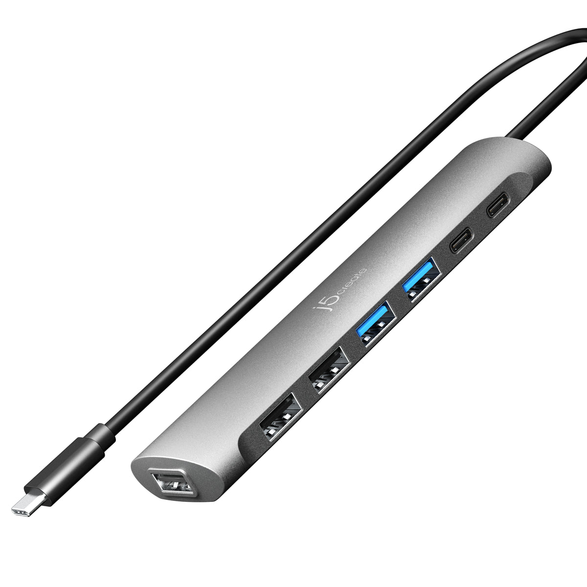 j5create JCH3007 USB-Hub – USB-C, 5× USB-A
