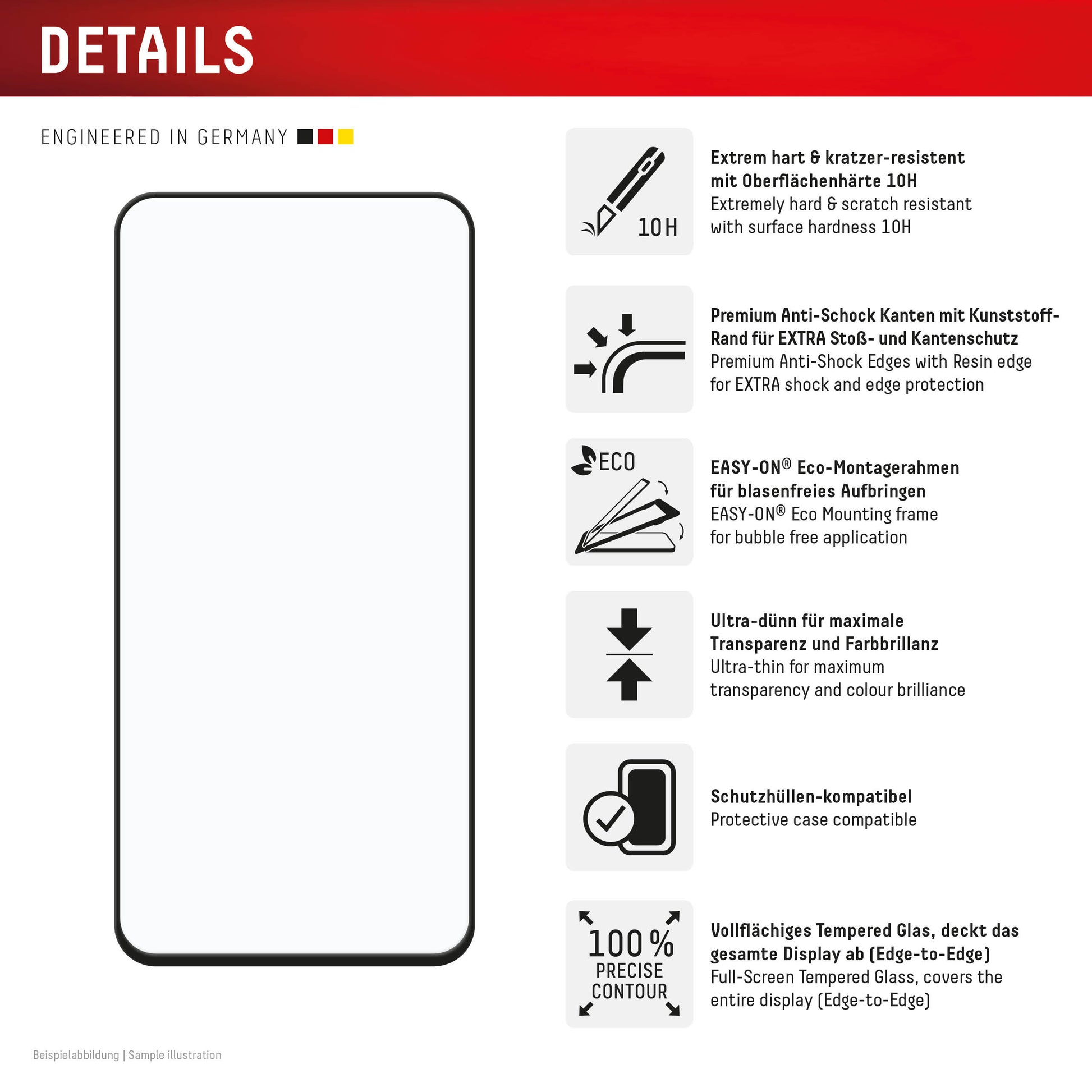 Displex Displayschutz (Panzerglas), Full Cover – für Galaxy A56 – mit Applikator