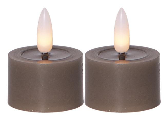 Star Trading LED-Teelicht Flow – CR2032 (2×, inkl.), Timer, IP20 – Braun