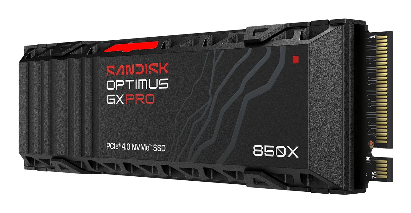 SanDisk Optimus GX PRO 850X 1 TB – M.2 NVMe SSD 2280, PCIe 4.0, 7300 MB/s lesen, 6300 MB/s schreiben, mit Kühlkörper
