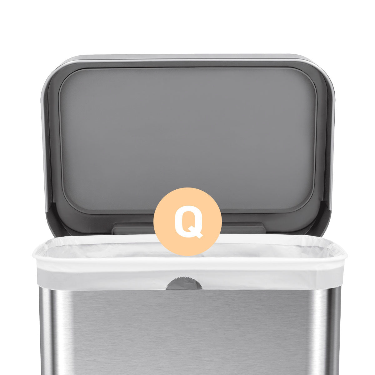 simplehuman Kehrichtsack CW0176CP für Code Q – 50 l, mit Zugband, PE, weiss, 828 × 637 mm, 100 Stk