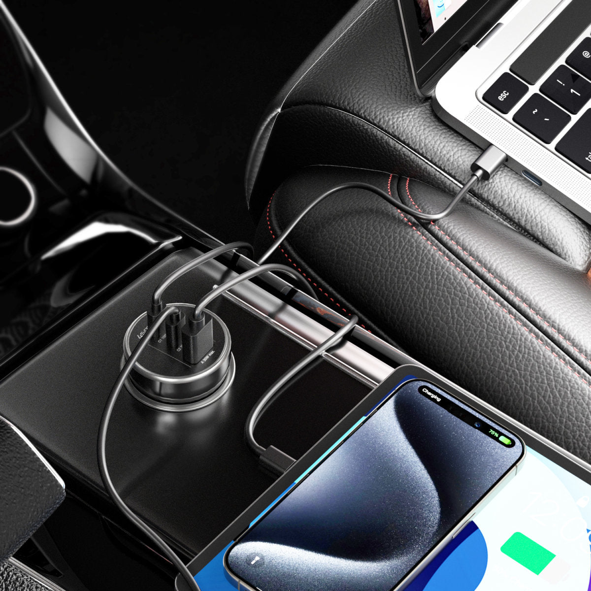 4smarts VoltRoad Ultimate Kfz Ladegerät – 160 W, 2× USB-C + 1× USB-A, PD – für Laptop, Smartphone, Smartwatch