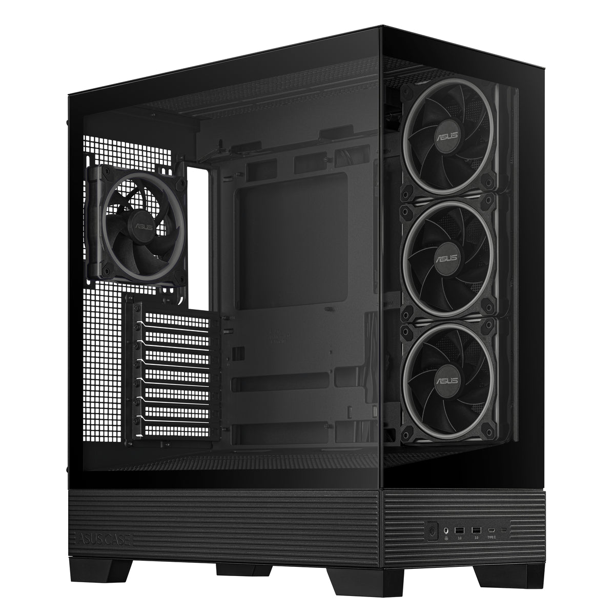 ASUS A31 PLUS TG – PC-Gehäuse (Mid-Tower) – Schwarz, ARGB, Seitenfenster, 3×120 mm + 1×120 mm, 238×511×435 mm