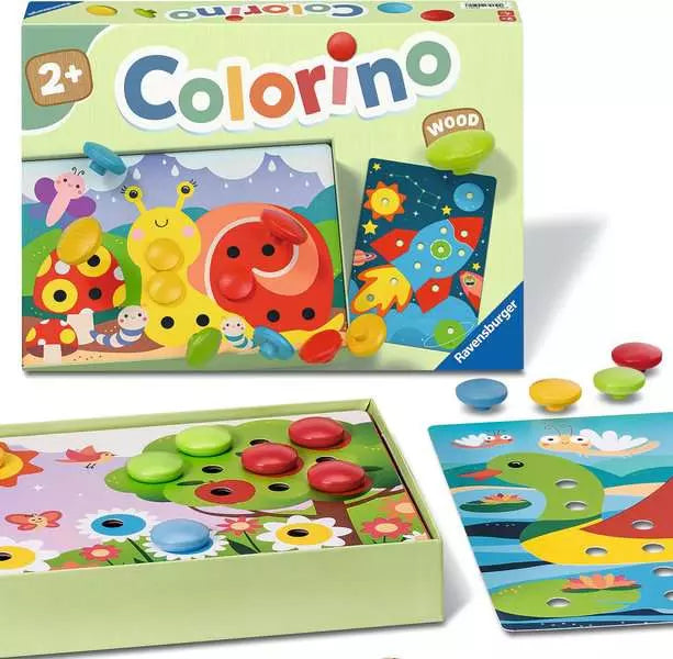 Ravensburger Lernspiel – Mein Holz-Colorino, Brettspiel, 1 Spieler, ab 2 Jahren, Mehrsprachig