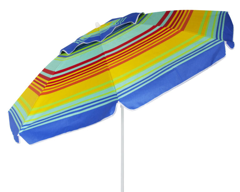 Eurotrail Strandschirm ETCF0935 – Ø 160 cm – Mehrfarbig Regenbogen – UPF 50+, faltbar