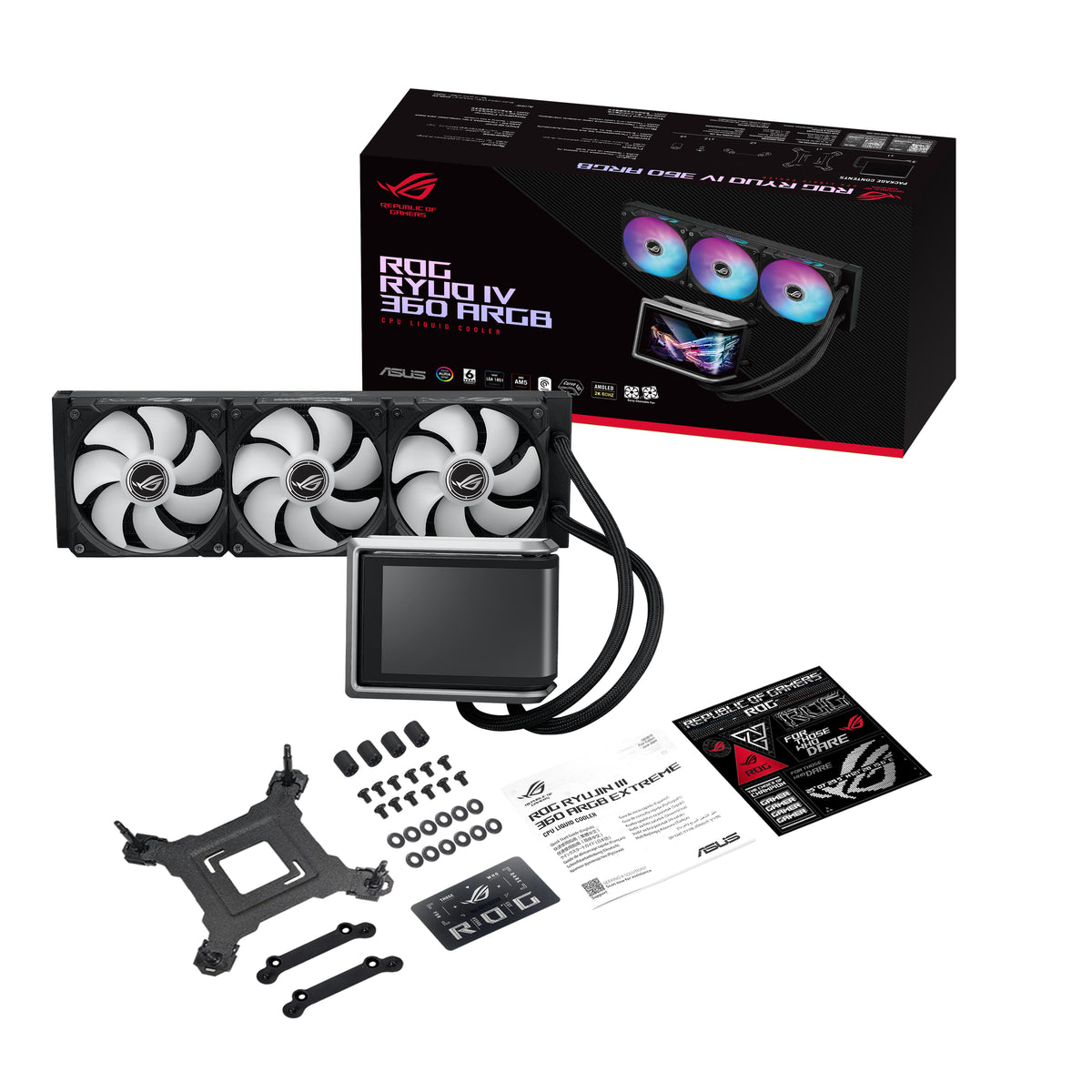ASUS ROG RYUO IV 360 – AIO-Kühler – 360 mm, 3×120 mm, AMOLED-Display, für LGA 1700, AM5, LGA 1851, usw.