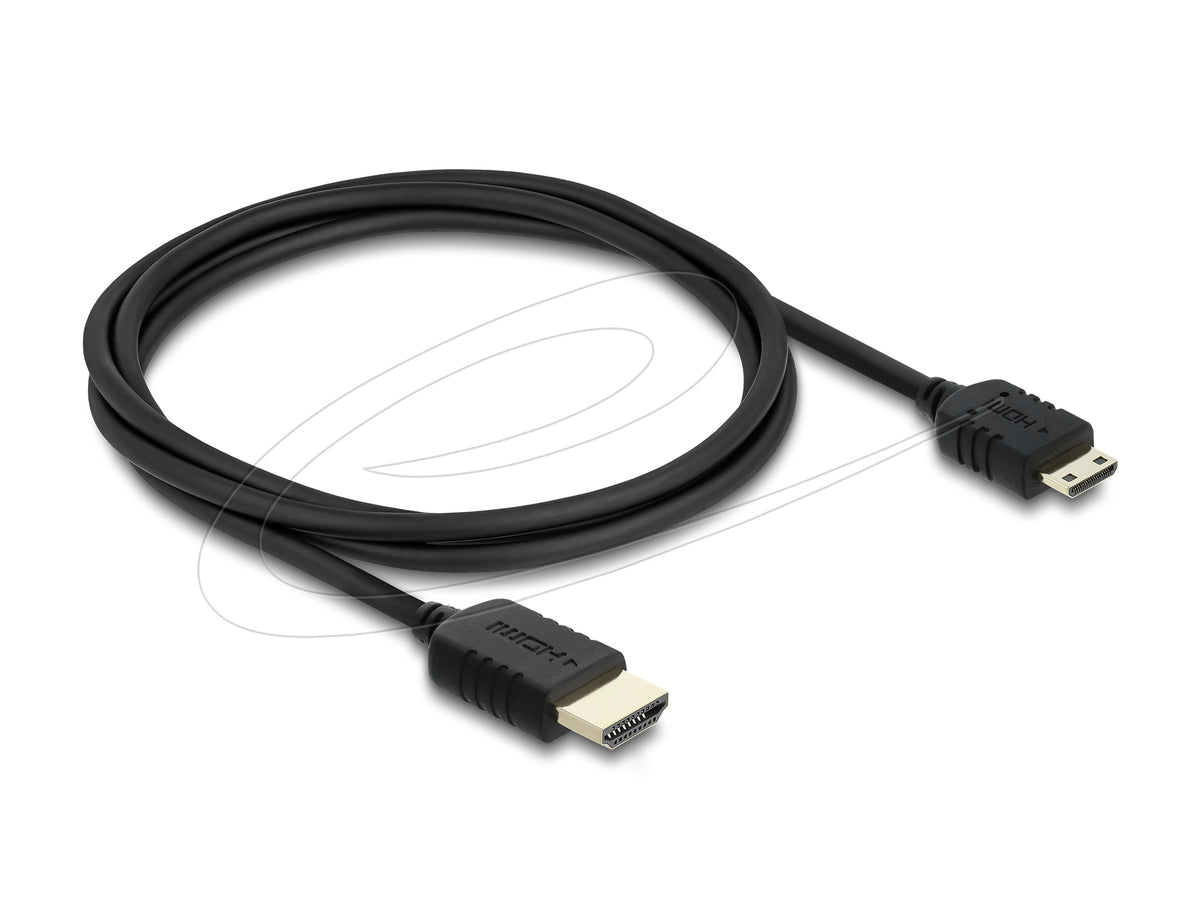 DeLOCK Mini-HDMI auf HDMI Kabel HDMI 2.1 8K 60 Hz – 1 m – HDR, ARC