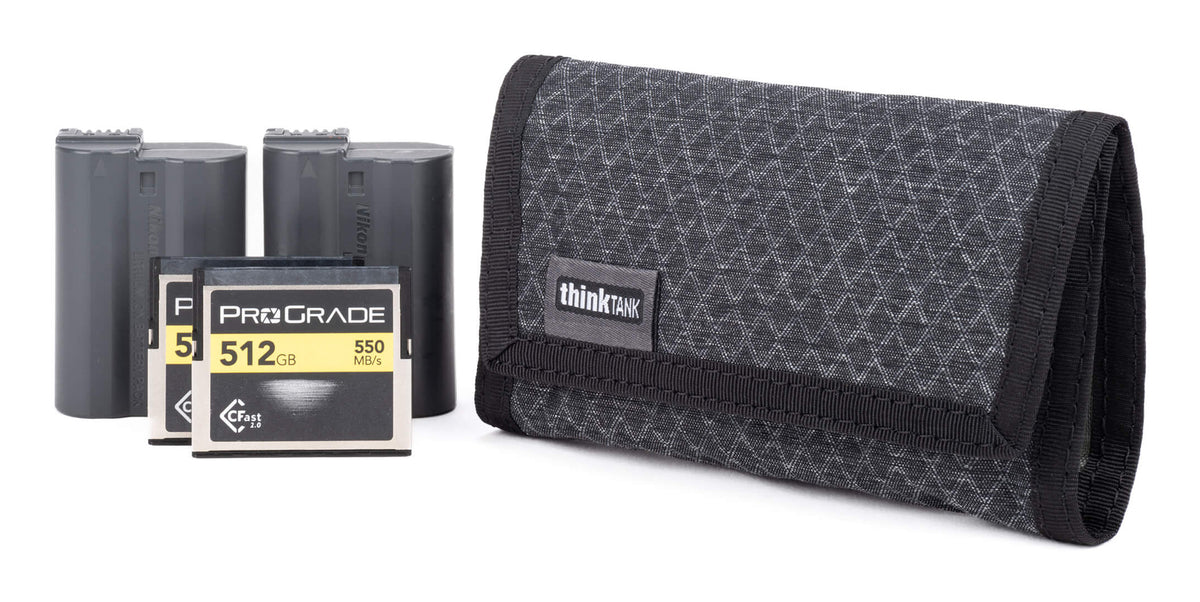 Think Tank Cards & Power V2.0 Speicherkartenetui – für SD, microSD, CFexpress Typ B und andere – Schwarz