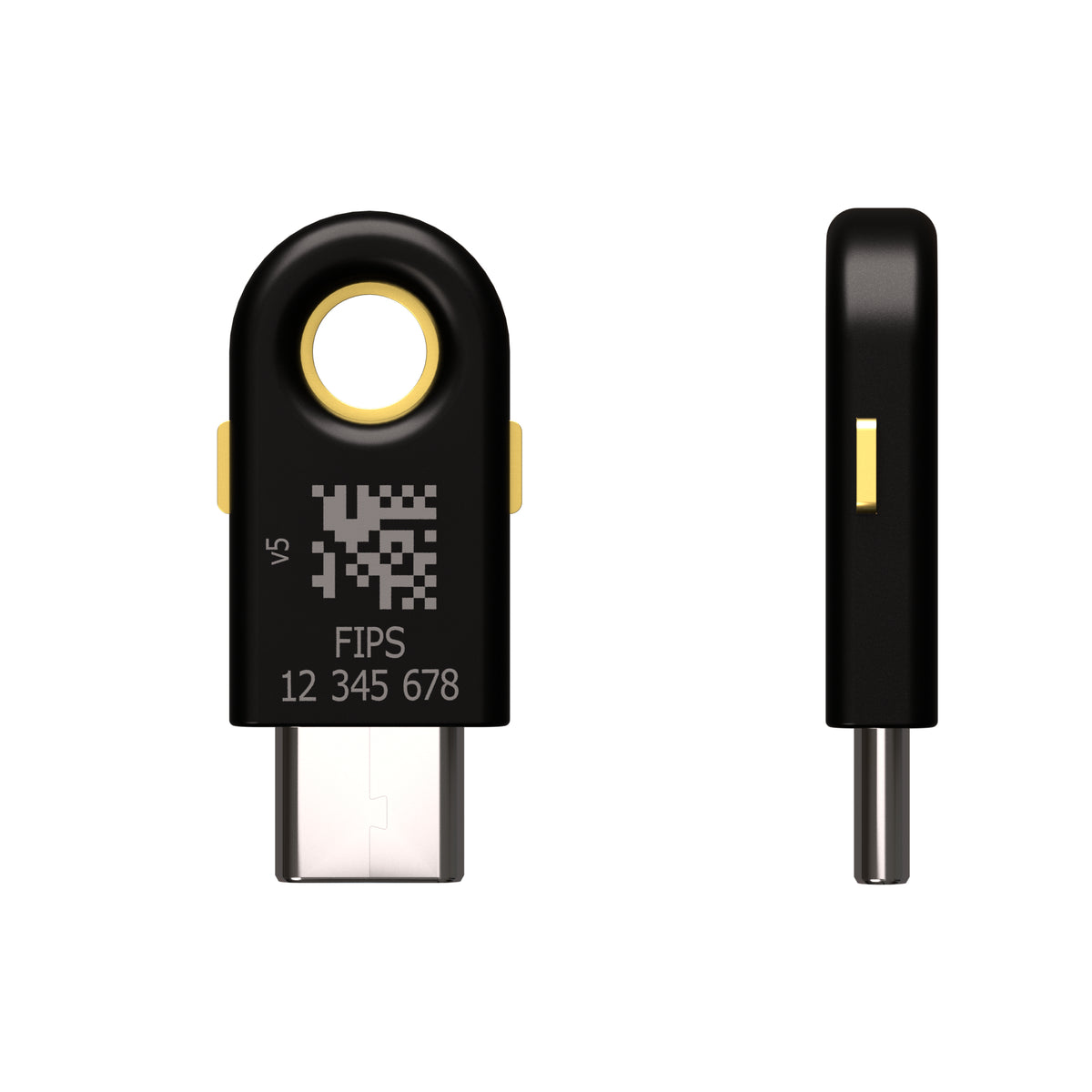 Yubico FIDO-HID-Gerät YubiKey 5C FIPS – für Windows, macOS, Chrome OS u. a., schwarz, IP68