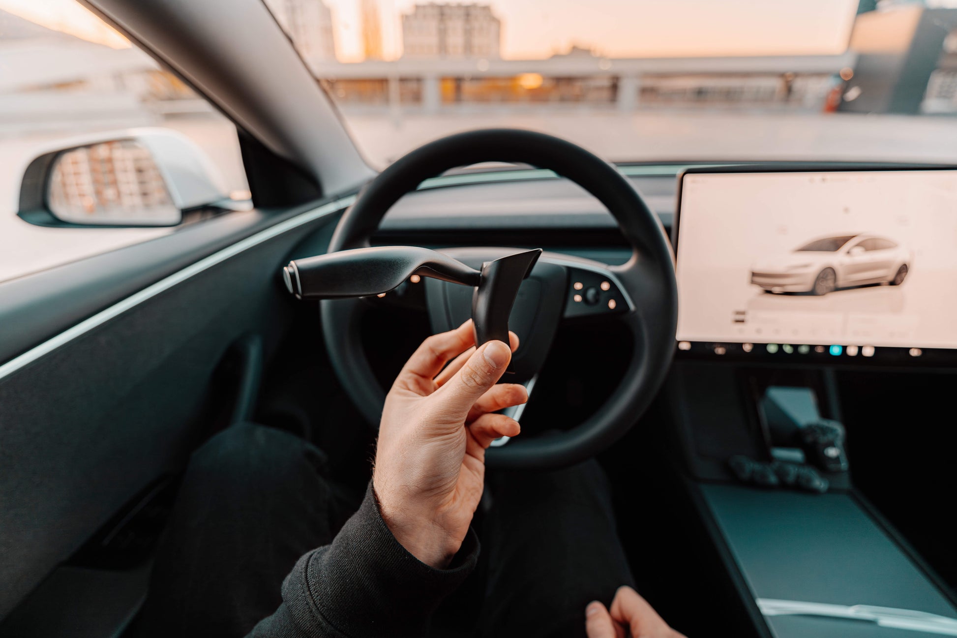 Enhance Schalthebel rechts – für Tesla S & X – schwarz – 1 Stk.