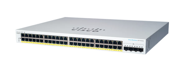Cisco CBS220-48P-4X – Managed Switch – 48×GbE, 4×SFP+, L2, PoE+ 382 W, 1U