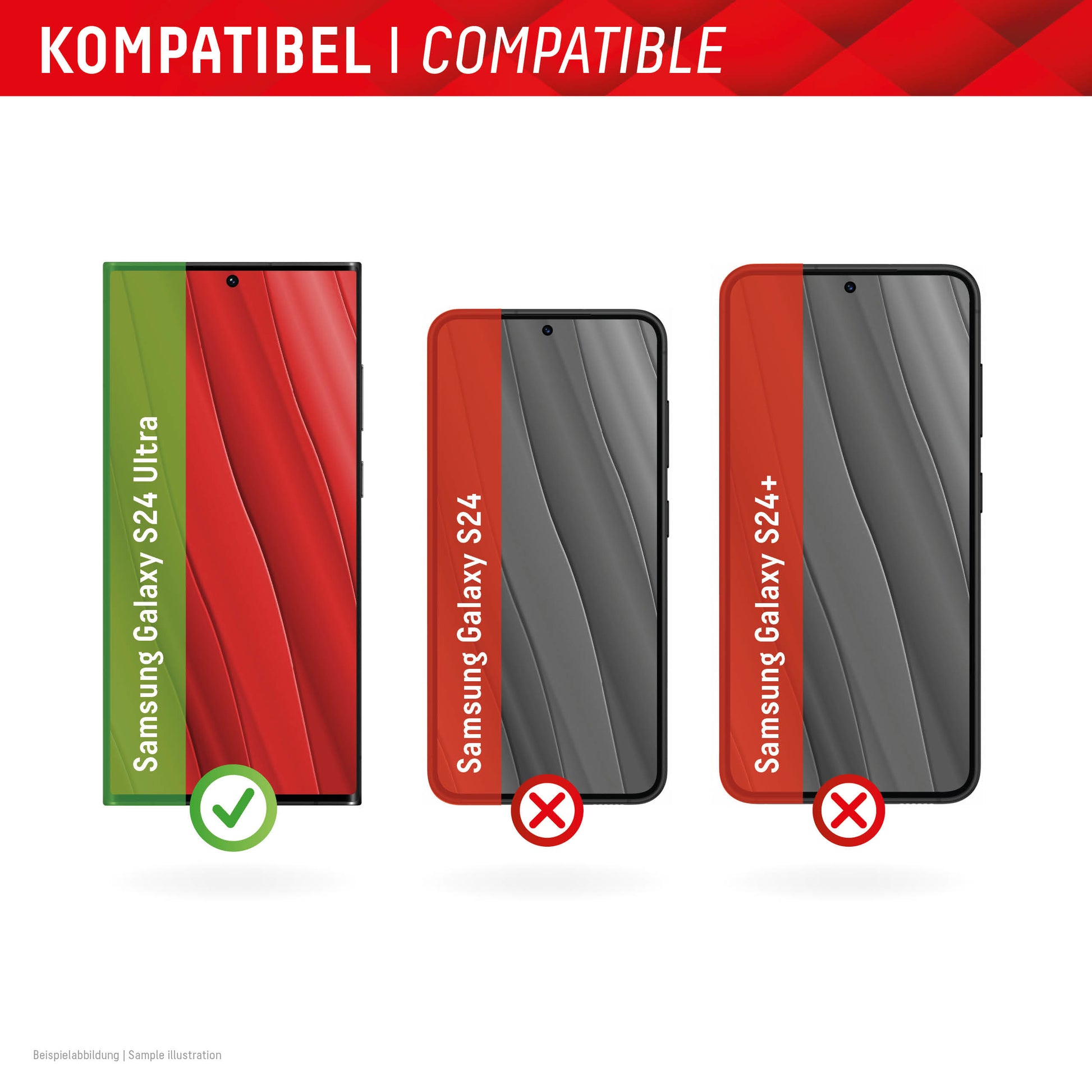 E.V.I. Displayschutz (Panzerglas), Full Cover – für Galaxy S24 Ultra – mit Applikator