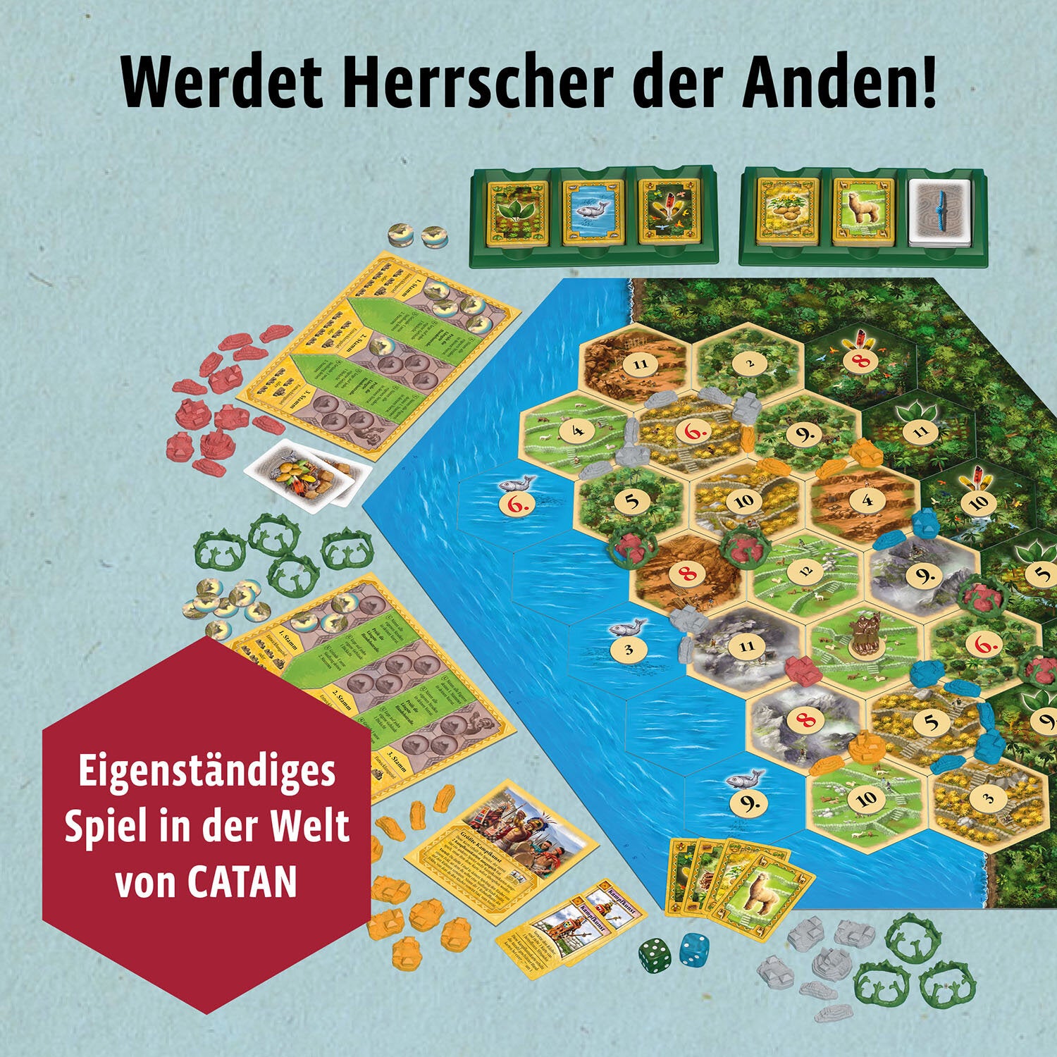 Kosmos Catan – Der Aufstieg der Inka – Strategiespiel, 3–4 Spieler, ab 12 Jahren, 90 Min., DE