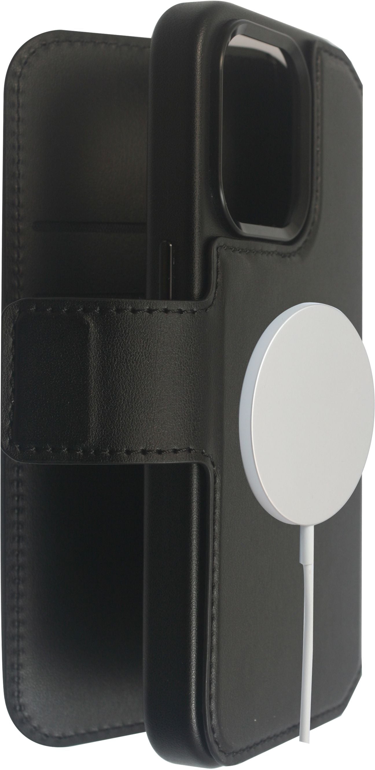 eSTUFF INFINITE MILAN Wallet-Case – Schwarz, Leder – für Apple iPhone 16 – mit 3 Kartenfächern