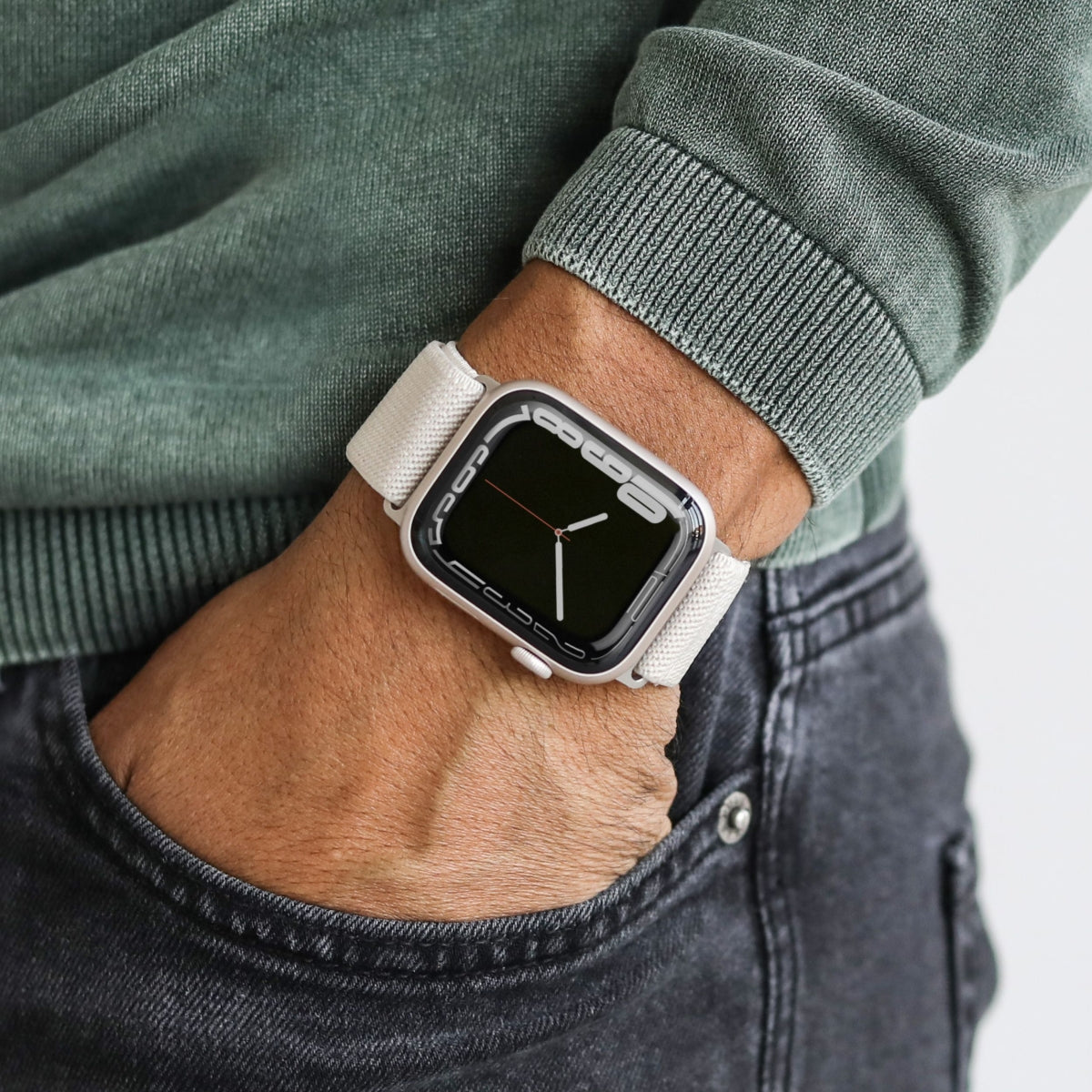 Vonmählen Classic Nylon Loop – Creme, für Apple Watch 40/41/42 mm