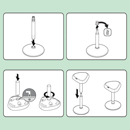 Leitz Hocker Ergo Active – Sitzhöhe 57–82 cm, 110 kg, dunkelgrau