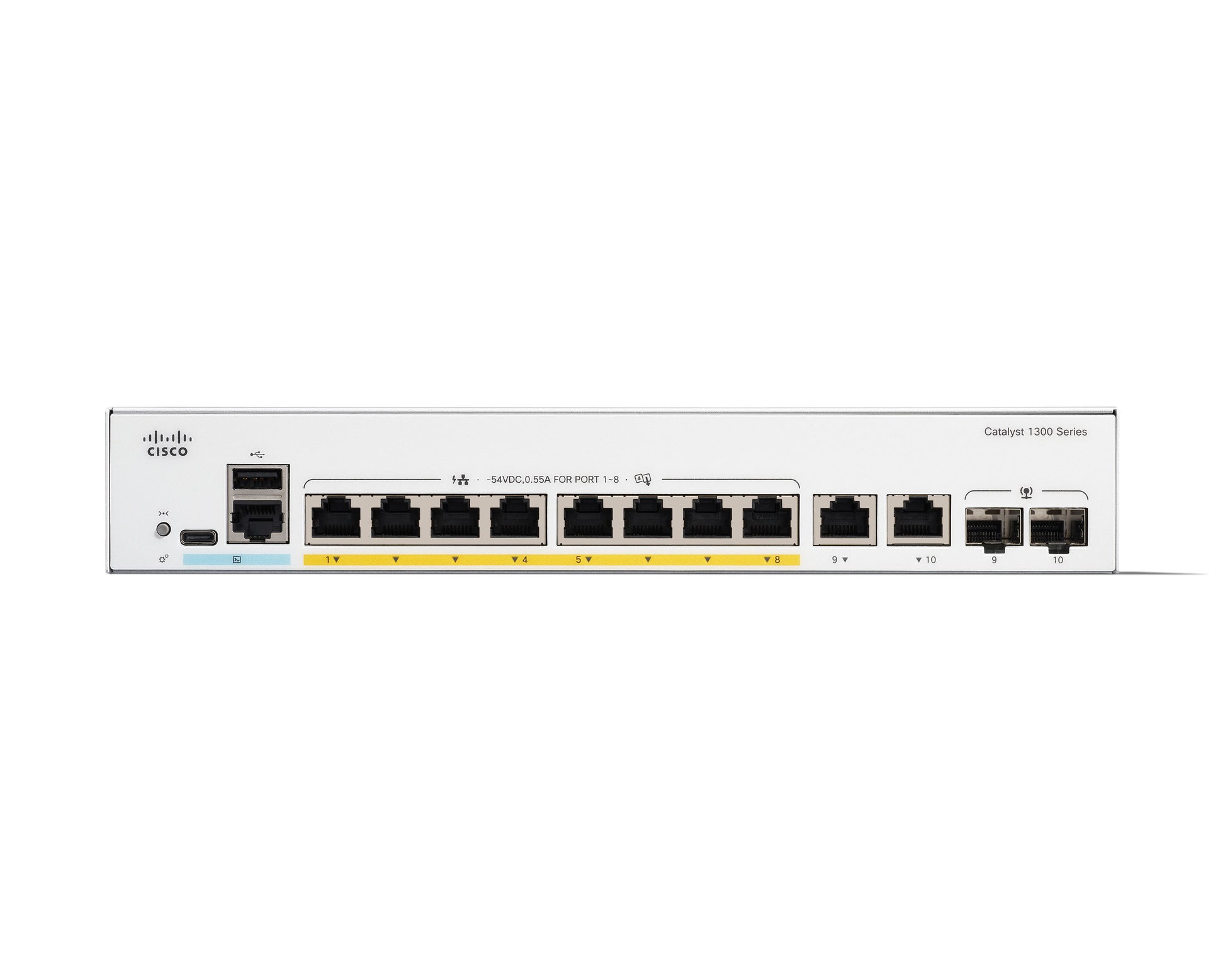 Cisco Catalyst 1300 – Managed Switch – 8×GbE, 2×SFP, L2, PoE+ 60 W, 19" Rack