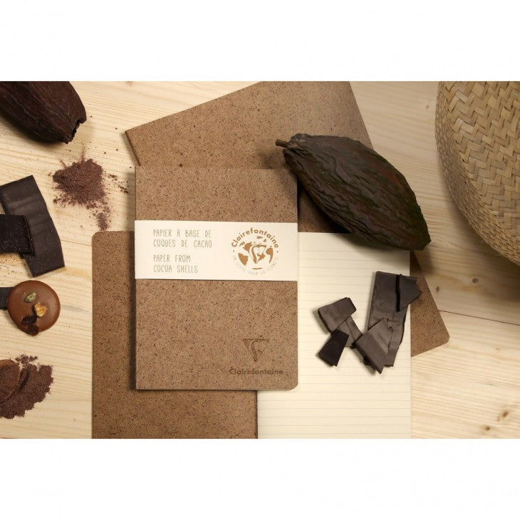 Clairefontaine Notizheft, 75 × 120 mm, liniert, Fadenheftung, 48 Seiten, 90 g/m² – cacao