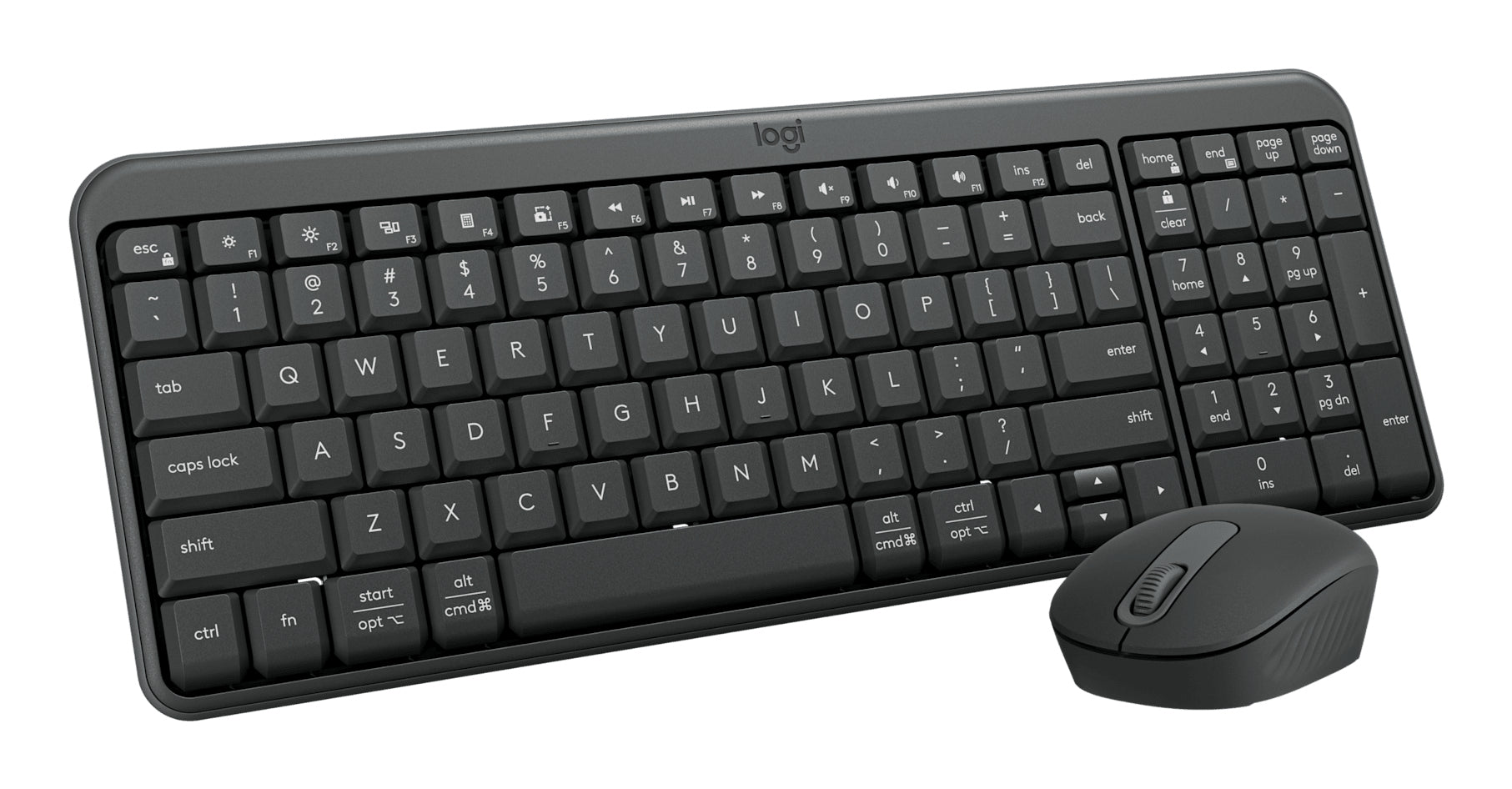 Logitech MK250 – Tastatur- und Maus-Set – Bluetooth & 2,4 GHz – QWERTY (UK-INT) – Graphit