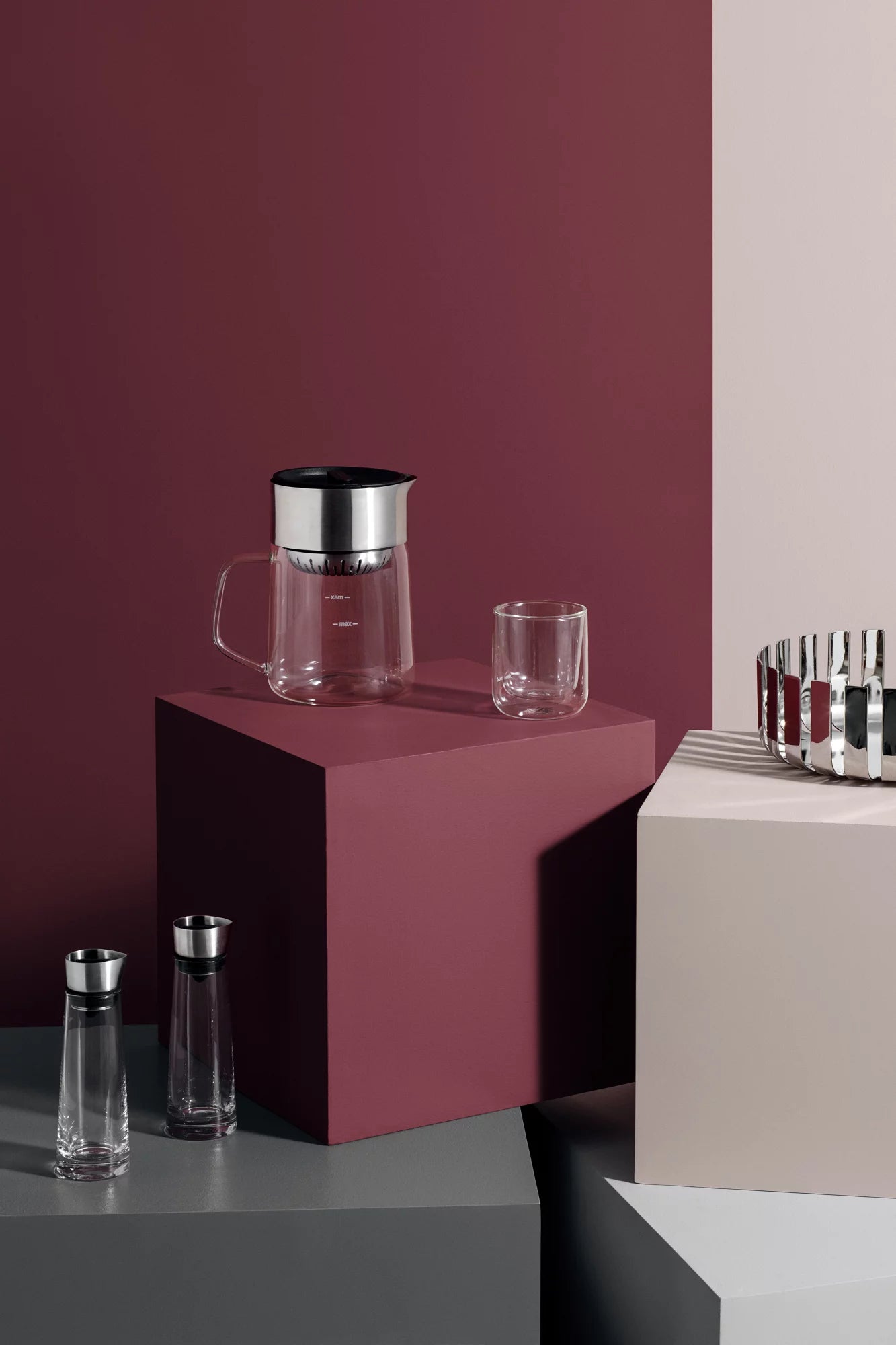 Blomus Cappuccino-Gläser Nero – 2er Set, 250 ml, Ø 7,6 cm, H 11,5 cm, Glas, doppelwandig