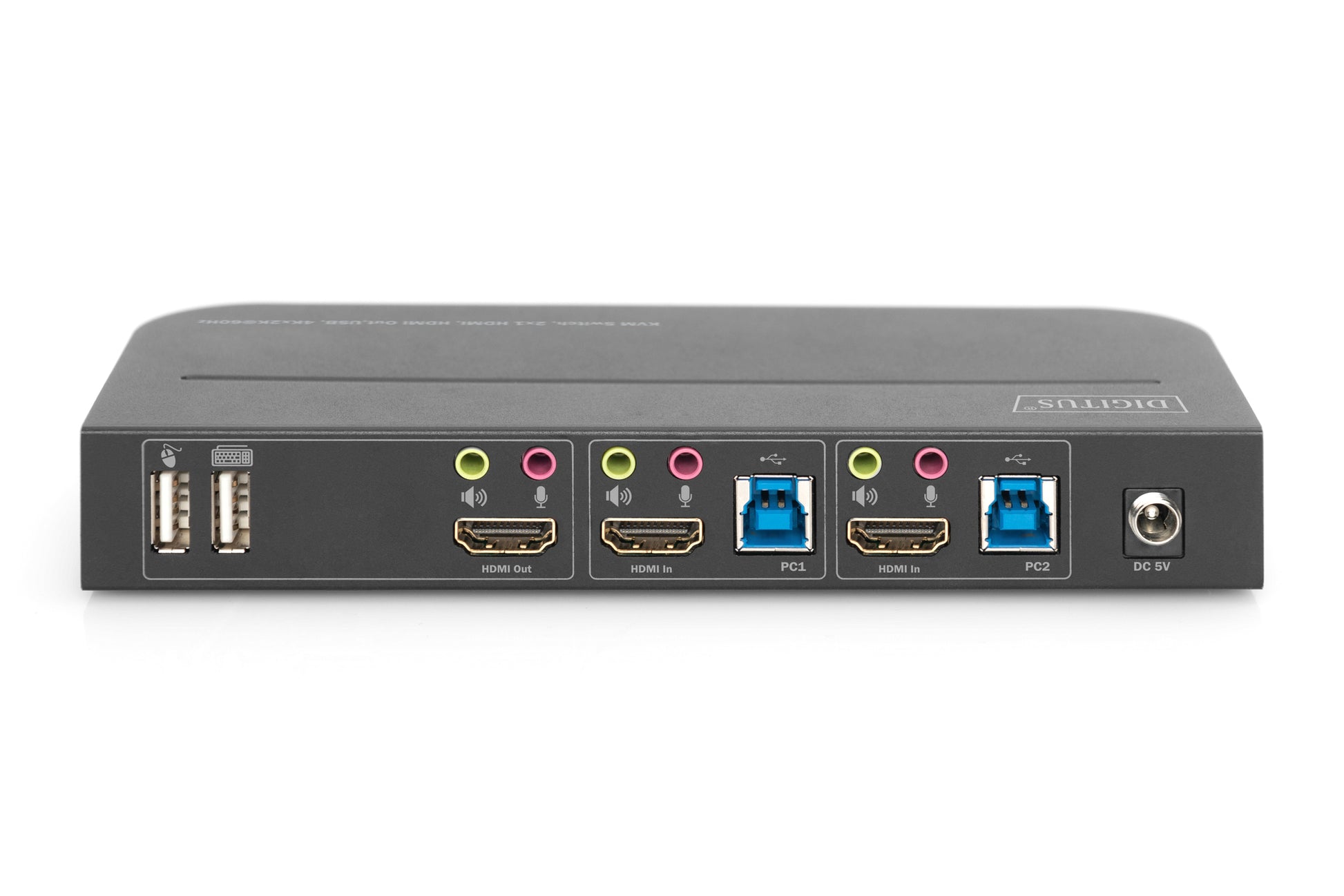 Digitus KVM-Switch 2×1, HDMI/USB 3.2 Gen 1/USB 2.0, 4K (4096 × 2160), 18 Gbit/s, HDR, HDCP