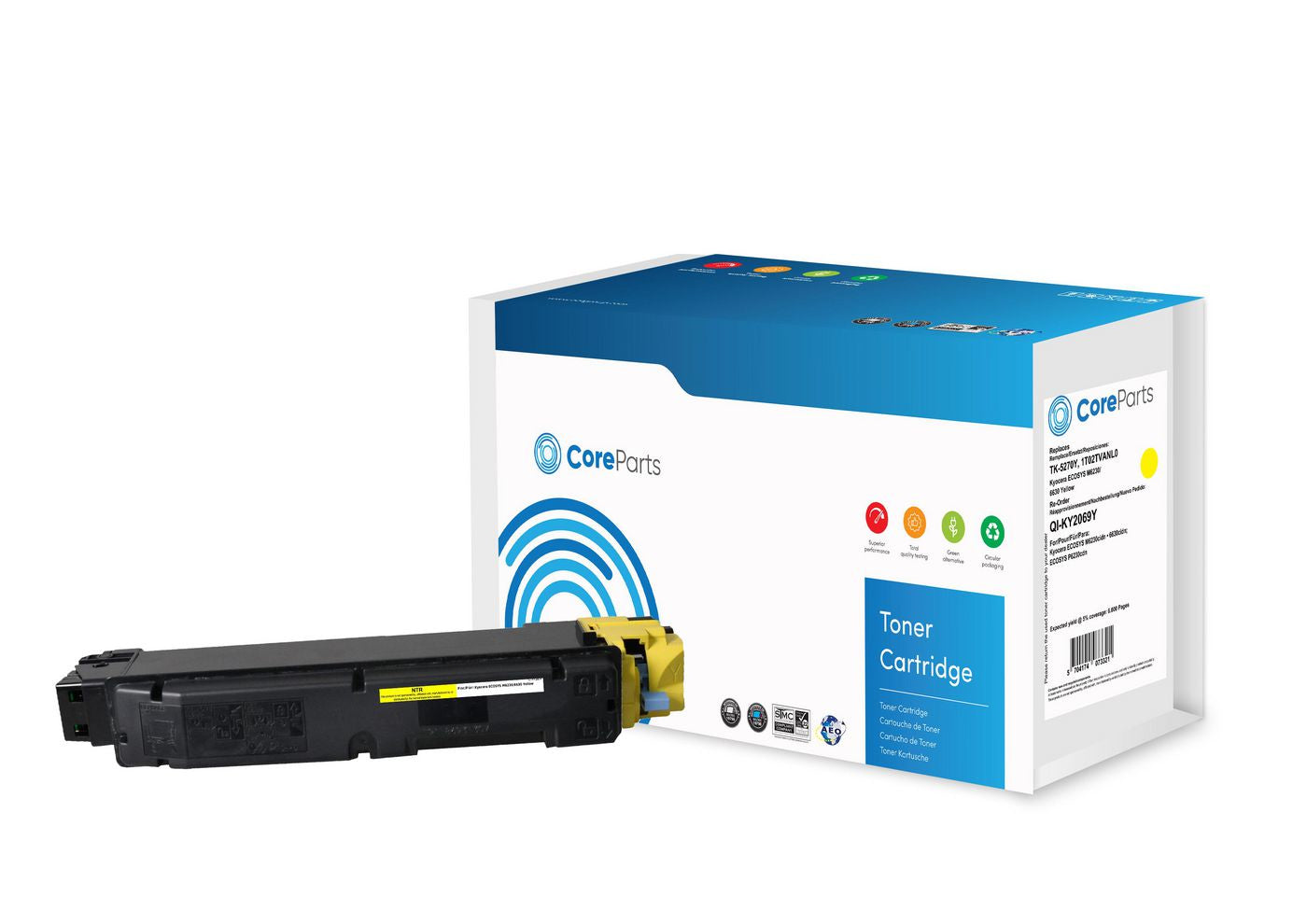 CoreParts TK-5270Y (1T02TVANL0) Gelber Toner – Kompatibel – 6'000 Seiten – für Kyocera ECOSYS M6230/M6630