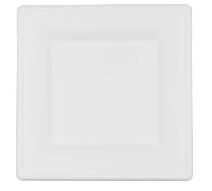 Furber. Furber Teller, Bagasse (Zuckerrohr), quadratisch – 26 × 26 cm – weiss – 50 Stk.