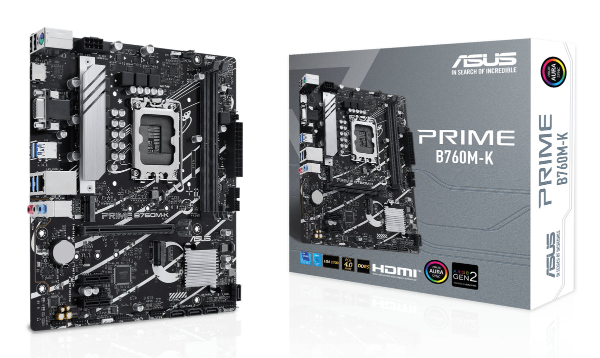 ASUS PRIME B760M-K – Mainboard – LGA 1700, Intel B760, mATX, DDR5