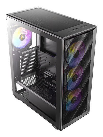 Antec AX85 – PC-Gehäuse – Midi Tower, für ATX, micro-ATX, Mini-ITX, 4×120 mm Lüfter, 360 mm Radiator, Schwarz