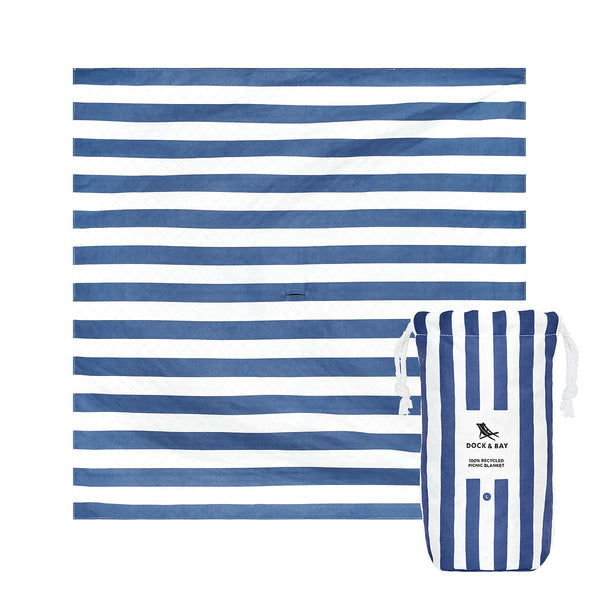 Dock & Bay Wohndecke – Polyester, Blau/Weiss (Muster) – 170 × 240 cm