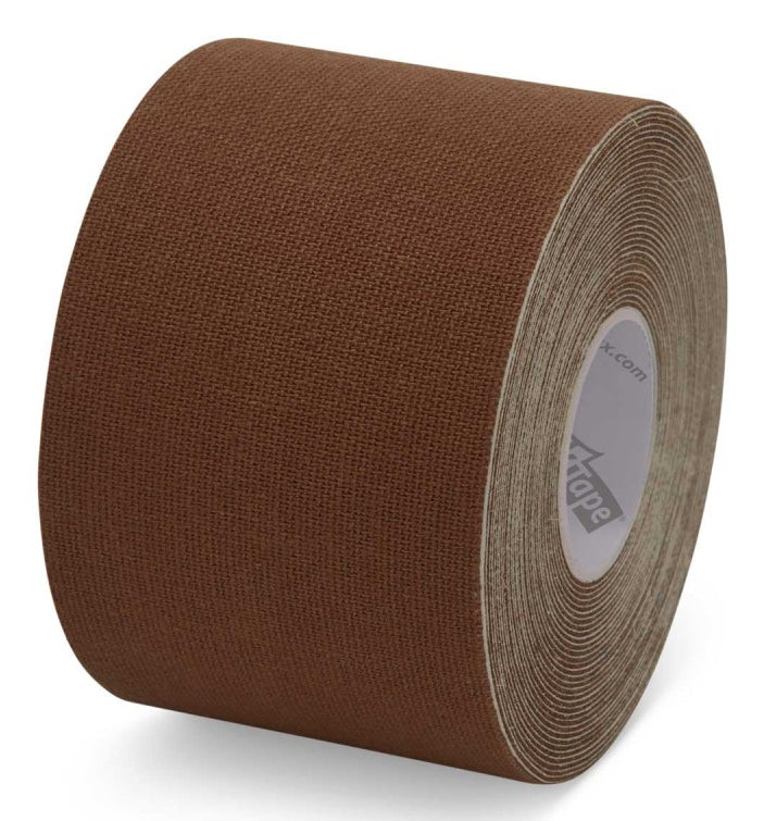 K-Tape My Skin Binde – 50 mm × 5 m, dunkelbraun, Baumwolle/Elastan, wasserabweisend
