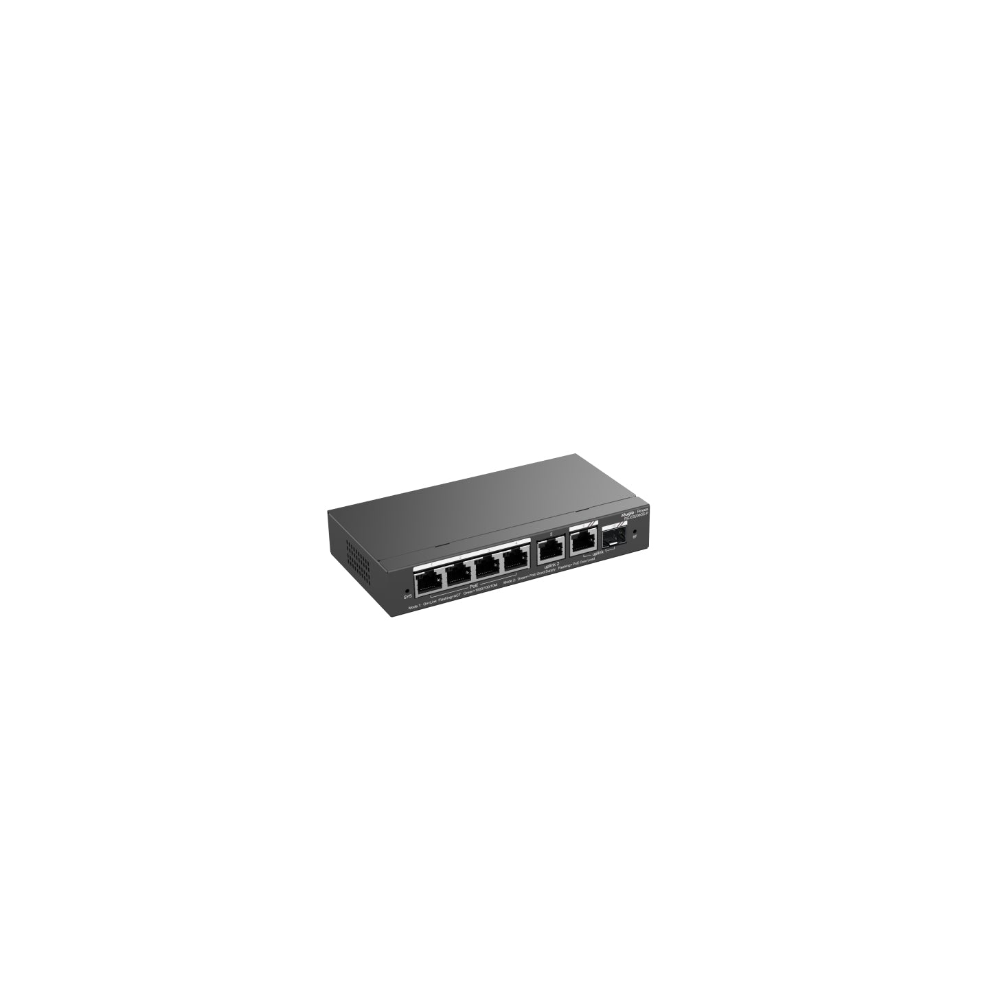 Ruijie Networks RG-ES206GS-P – Managed Switch – 6×GbE, 1×SFP, L2, PoE+ 54 W, 19" Rack