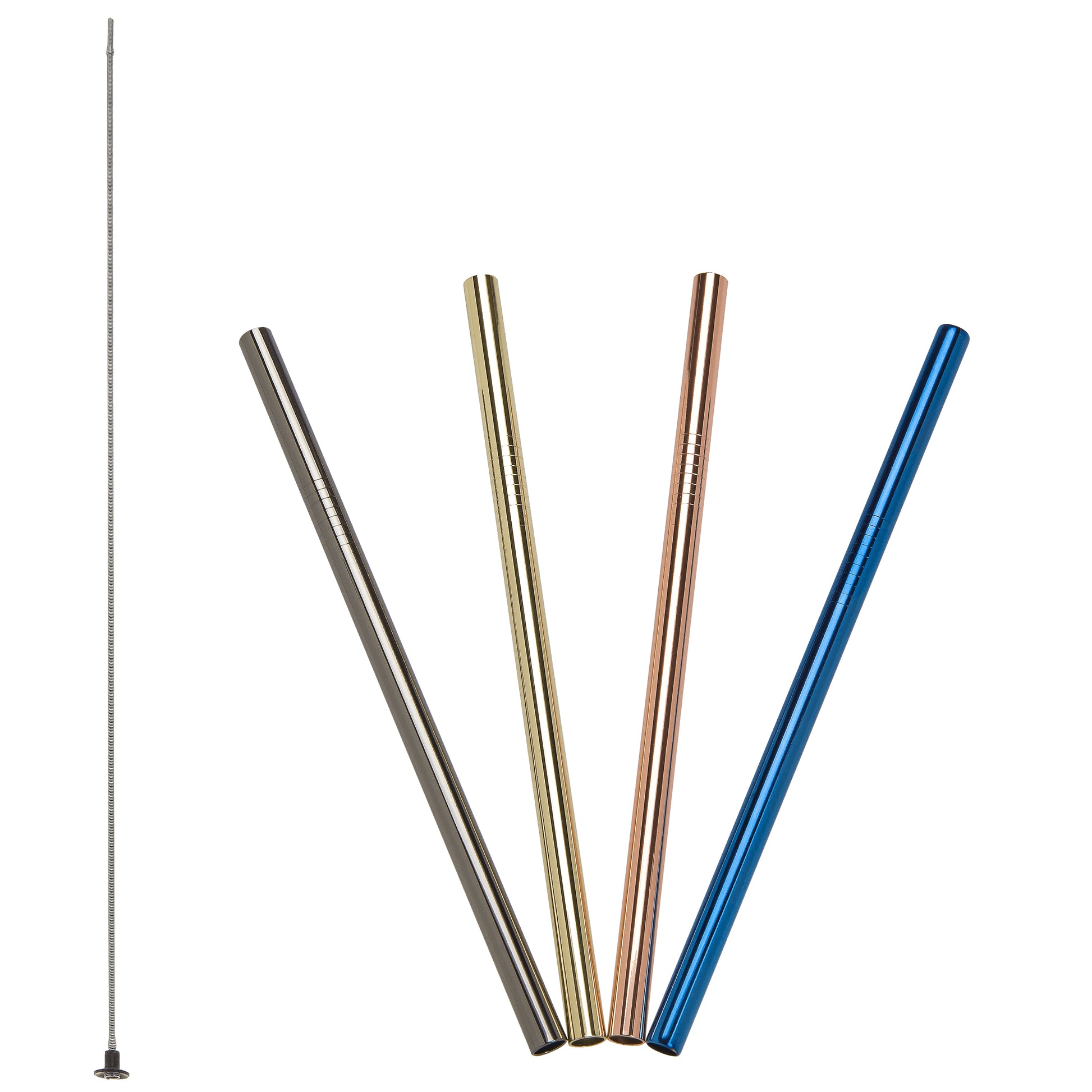 Lurch Gerade Trinkhalme – Mehrfarbig – Ø 8 mm × 18 cm – Edelstahl – 4 Stk
