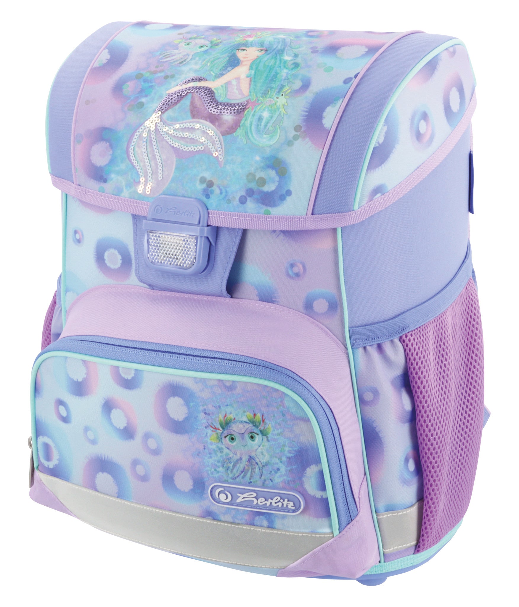 Herlitz Loop Plus – Schulrucksack-Set 4-teilig, Mystic Mermaid, 16 l, 31×37×22 cm