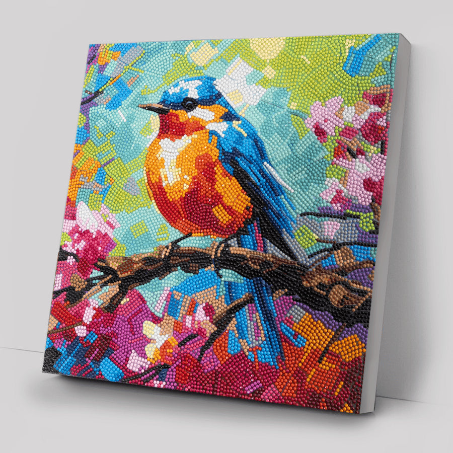CRAFT Buddy Crystal Art Kit – Diamond Painting Set – Spring Robin – 30 × 30 cm – ab 8 Jahren