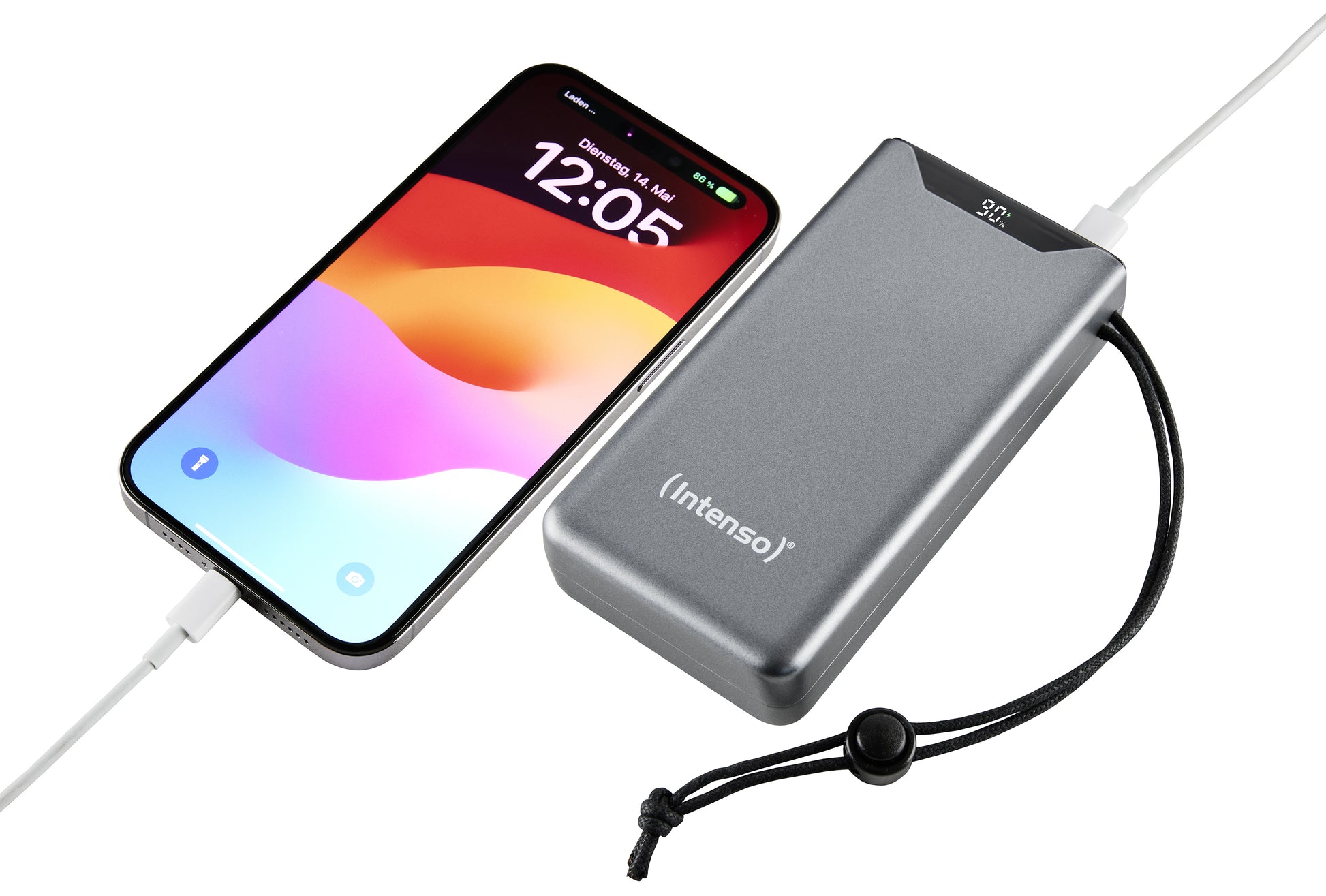 Intenso F20000 Powerbank 20'000 mAh – 20 W PD, 1× USB-C, 1× USB-A, grau